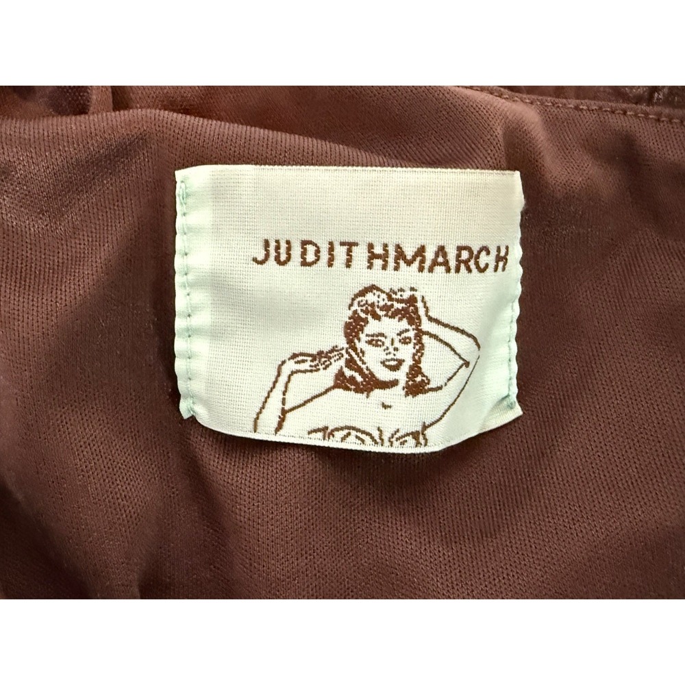 VTG Judith March One Shoulder Dress Small Green Brown Retro Geometric Mini USA - Picture 8 of 10